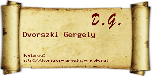 Dvorszki Gergely névjegykártya