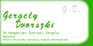 gergely dvorszki business card